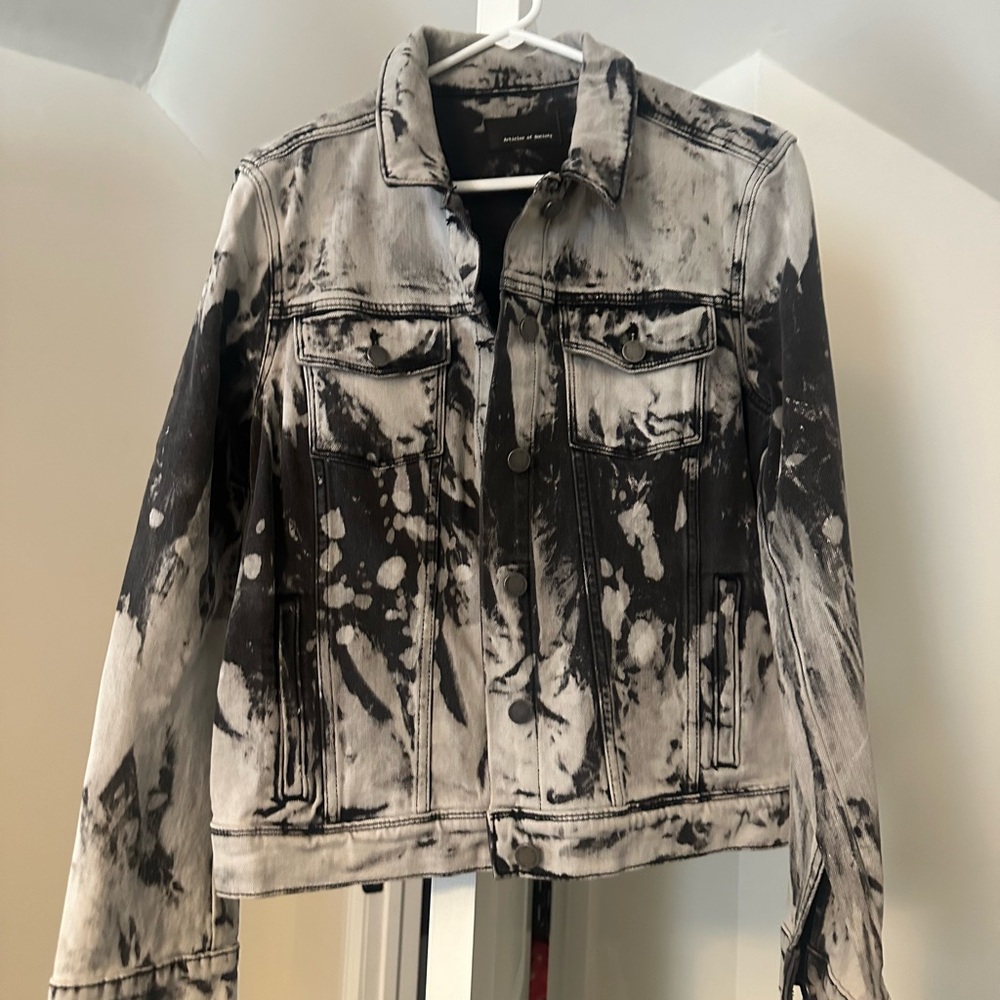 Black and Gray Denim Jacket